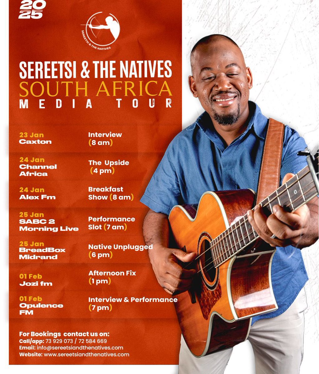We are on Radio 2000 this morning @ 740AM. SABC 2 Morning Live moved to same time next Saturday
