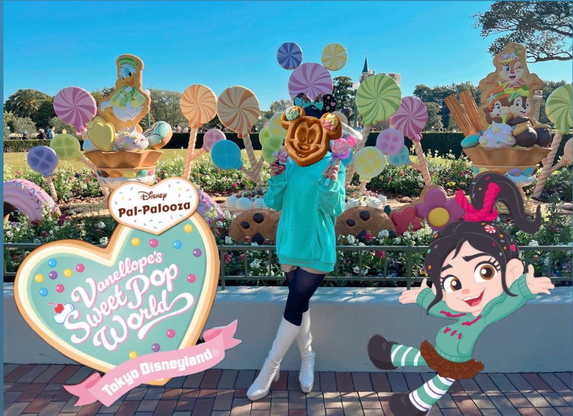 先日2025年初ディズニーしてきました！
パルパルかわいいねぇ🍬！
パーク全体がヴァネロペに染まってて、かわいいが溢れた素敵な空間でした✨
私もヴァネロペバウンドのつもりです🍪
はるるちゃんいっぱい撮影してくれてありがとう😊
 #ディズニー
 #ヴァネロペ
 #パルパルーザ