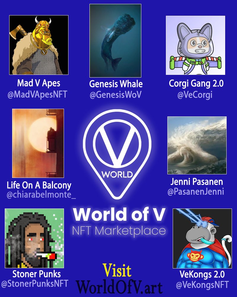 WoV_Ditryin's tweet photo. Looking for #NFTs and #art ?? Here’s just a small sample of what you’ll find on #Vechain at the #WorldOfV Marketplace 🤩🥰🤩

Hop on over to https://t.co/J6t9urJ5K5 🍻

@GenesisWoV @madvapesnft @VeCorgi @PasanenJenni @chiarabelmonte_ @StonerPunksNFT @VekongsNFT 
#BTC #ETH #PFPs https://t.co/ge7gvjuDCn