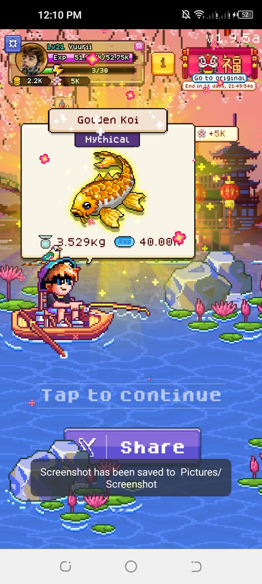 I caught a Mythical Fish - Golden Koi fish ✌️ 
Join with me fishingfrenzy.co #fishing_frenzy