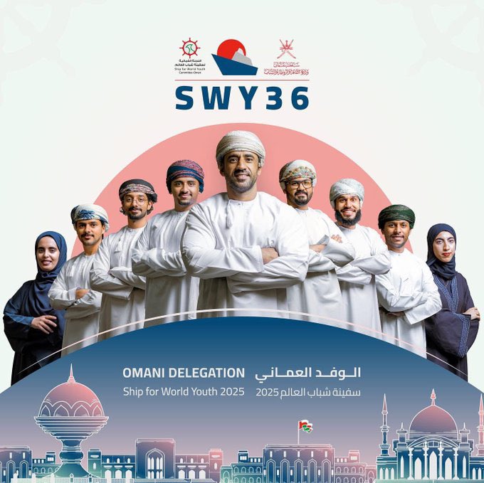 يسرنا أن نعلن عن أعضاء الوفد العماني المشارك في سفينة شباب العالم - الرحلة 36 و أعضاء الوفد هم: 

(من اليمين)
روان المعمري 
محمد الحضرمي
أحمد الهوتي
عامر الوهيبي
إسحاق البلوشي رئيس الوفد
قيس الجدياني 
علي العلوي
تمّام السنيدي
إيثار الفارسي

#Oman  #SWYOman  #SWYFamily  #SWY36