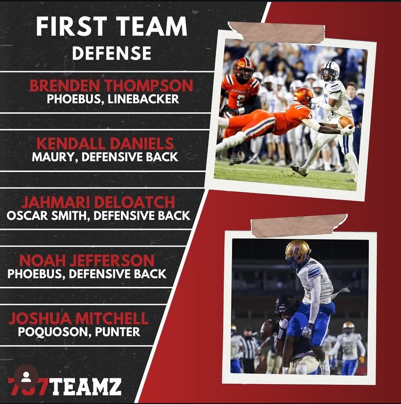 I am bless to announce I have received 1st Team All-Tidewater! Blessed to receive the coaching and support to make this happen! <a href="/CameronMuro/">Cameron Muro</a> <a href="/joshmanchigiah/">Josh Manchigiah</a> <a href="/CoachTrevino_/">Zach Trevino</a> <a href="/CoachJackson623/">Darren Jackson II</a> <a href="/CoachKevinSmith/">Kevin Smith</a> <a href="/coachbull_/">Darryl Bullock</a>  <a href="/T_Woodbury11/">Tory Woodbury</a>