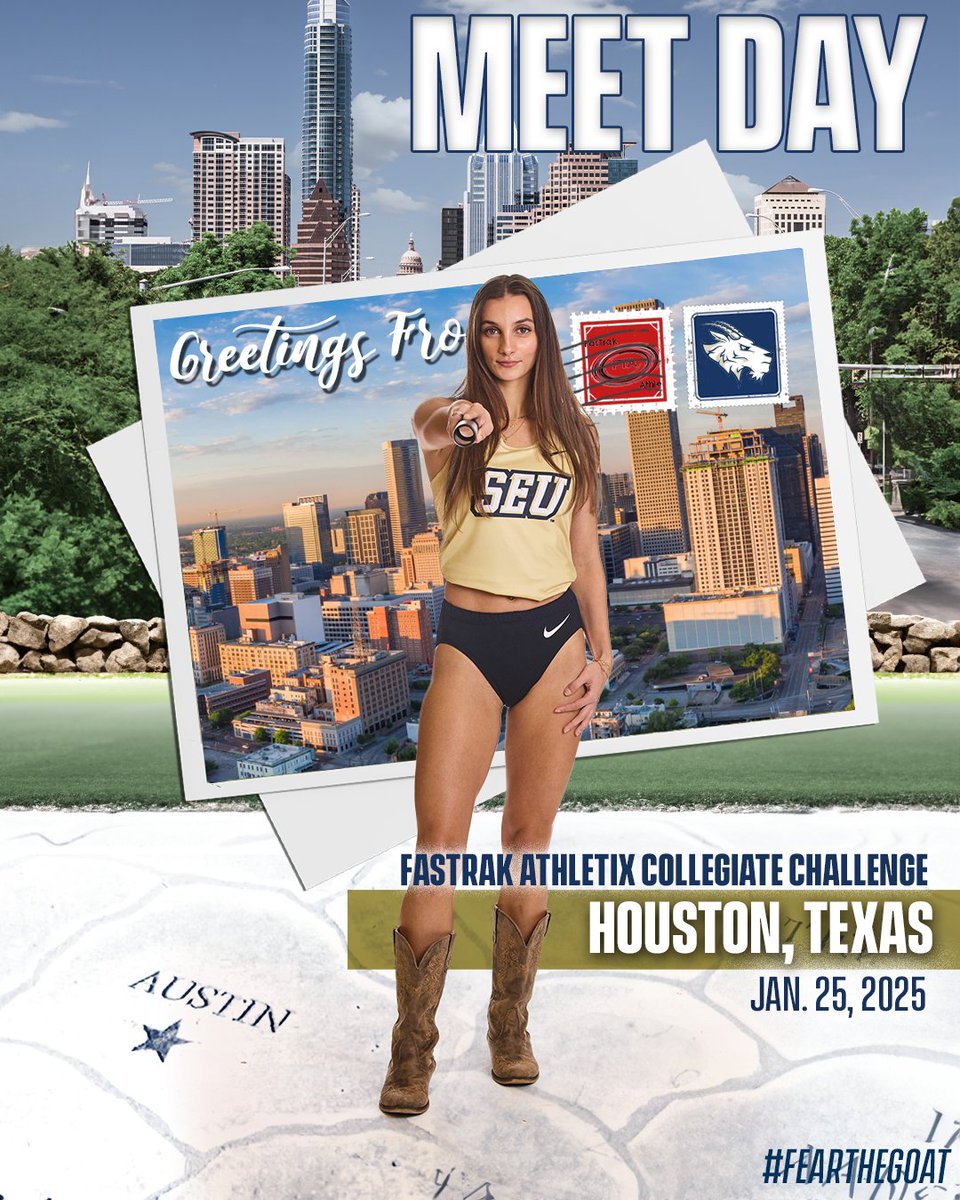 #MEETDAY | <a href="/SEUXCTF/">St. Edward's XC/T&F</a>
🆚 FasTrak Athletix Collegiate Challenge
📍 Houston, Texas
⏰ tinyurl.com/438jpfvk
📊 tinyurl.com/3rbkkbca
