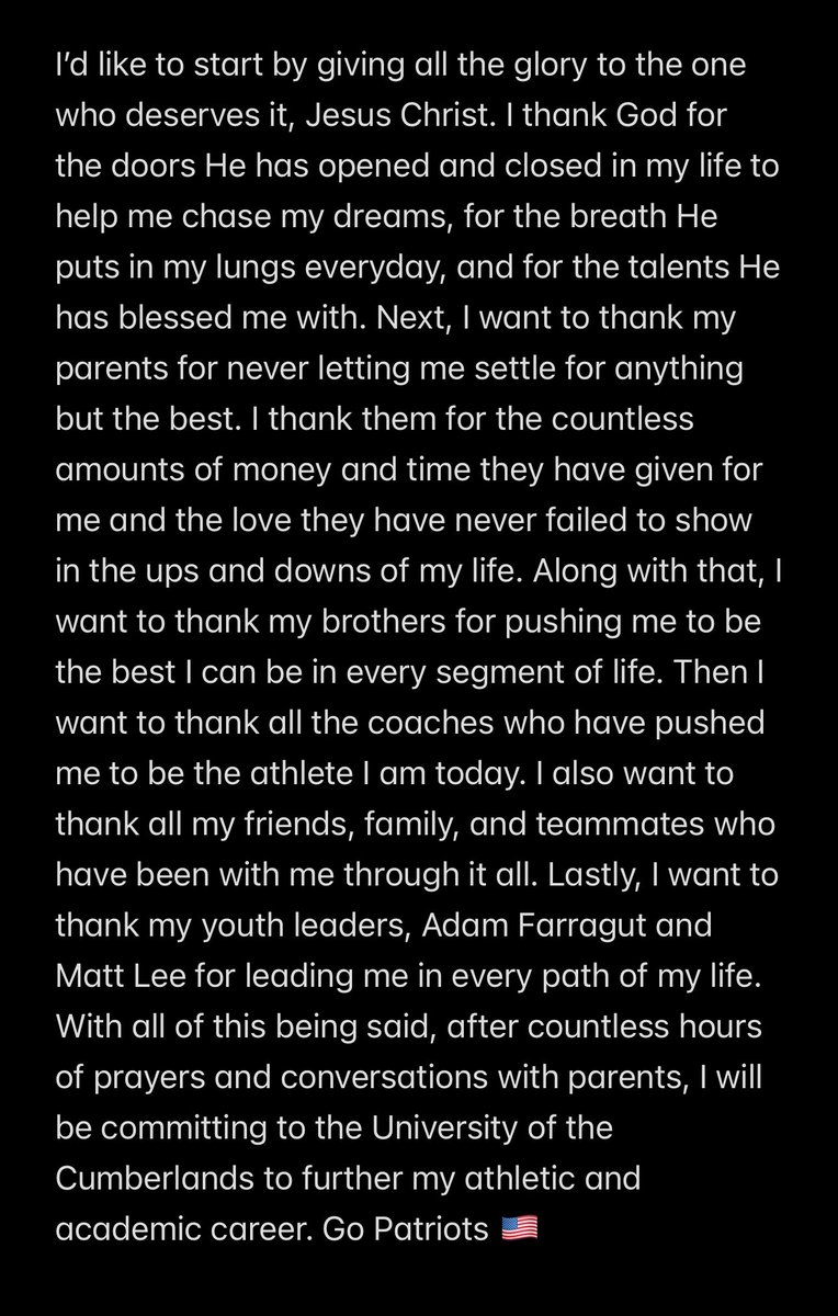 Haydon Akers (@haydon_akers10) on Twitter photo ‼️Fully committed, thank you, Jesus.‼️
<a href="/LBM9425/">Logan McCarter</a> <a href="/LovedayTodd/">Todd Loveday</a> <a href="/MattPenland14/">Matt Penland</a> <a href="/dustin_mcgill64/">Dustin McGill</a> <a href="/DakotaCogdill/">Tyus Dakota Cogdill</a> <a href="/SmokyBearFball/">Sevier County Smoky Bears Football</a> <a href="/CoachHouse_UC/">Shan Housekeeper</a> <a href="/CoachBeacham/">Tyson Beacham</a> <a href="/UCPatriotFball/">UC Patriot Football</a> ‼️Fully committed, thank you, Jesus.‼️
<a href="/LBM9425/">Logan McCarter</a> <a href="/LovedayTodd/">Todd Loveday</a> <a href="/MattPenland14/">Matt Penland</a> <a href="/dustin_mcgill64/">Dustin McGill</a> <a href="/DakotaCogdill/">Tyus Dakota Cogdill</a> <a href="/SmokyBearFball/">Sevier County Smoky Bears Football</a> <a href="/CoachHouse_UC/">Shan Housekeeper</a> <a href="/CoachBeacham/">Tyson Beacham</a> <a href="/UCPatriotFball/">UC Patriot Football</a>