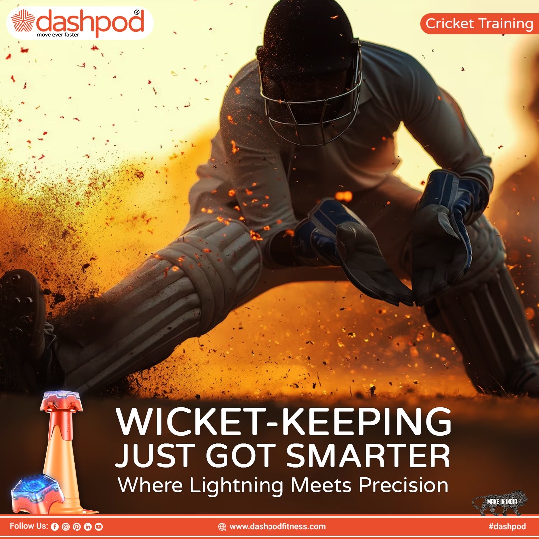 dashpodfitness's tweet image. Wicket-keeping demands speed, precision, focus and Dashpod delivers. Elevate your game with smarter reaction training designed to sharpen reflexes and boost agility. Be the lightning fast keeper your team counts on. #wicketkeepingskills #reactiontraining #agilityandspeed #dashpod