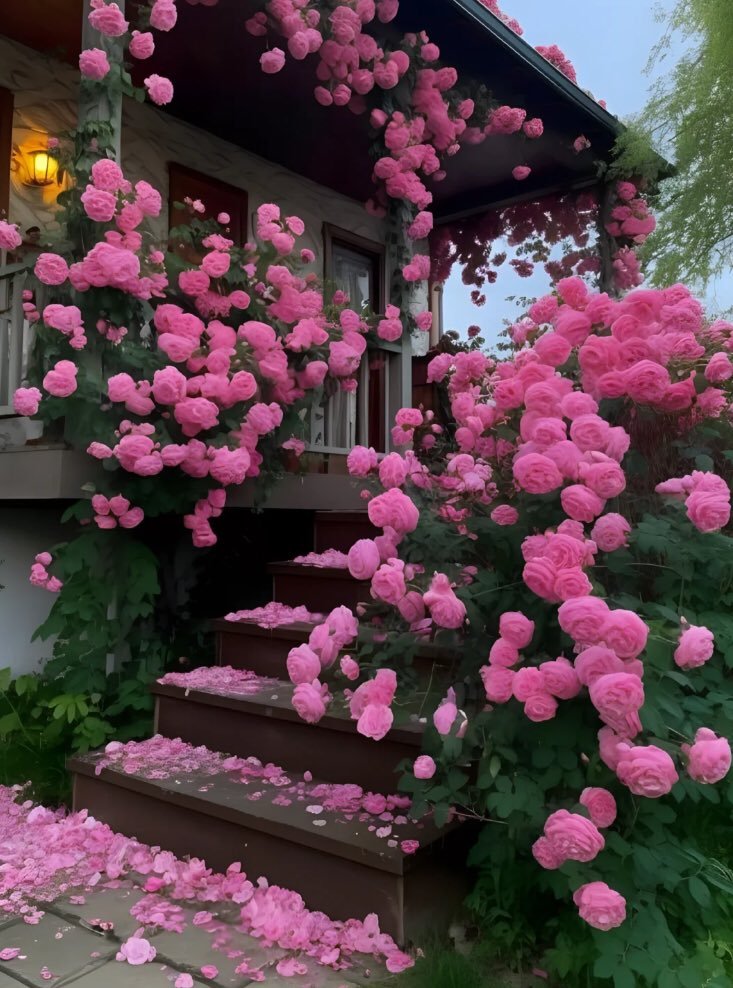 heart_jpg's tweet photo. flowers on the porch steps https://t.co/k5vnDBgnHD