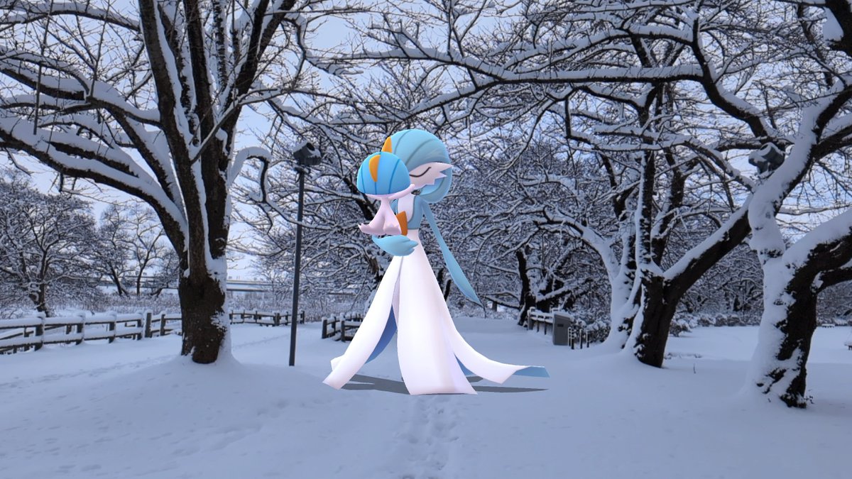 Pokemon_935's tweet photo. 足冷たいよ～
　抱っこ～💕
#PokemonGO #ポケモンGO 
#GOsnapshot #NianticAR #GOsnapshotCelebration 
#PokemonGOCommunityDay 
#ARofTheDay #ARofTheCommunityDay 
#銀世界AR2025 #ラルトス #サーナイト https://t.co/x5S7rj6qjj