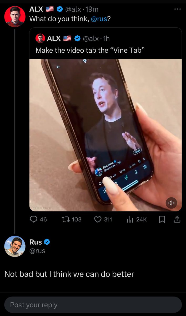 the <a href="/elonmusk/">Elon Musk</a> cabal is tweeting with <a href="/rus/">Rus</a> about $vine and you sold the bottom