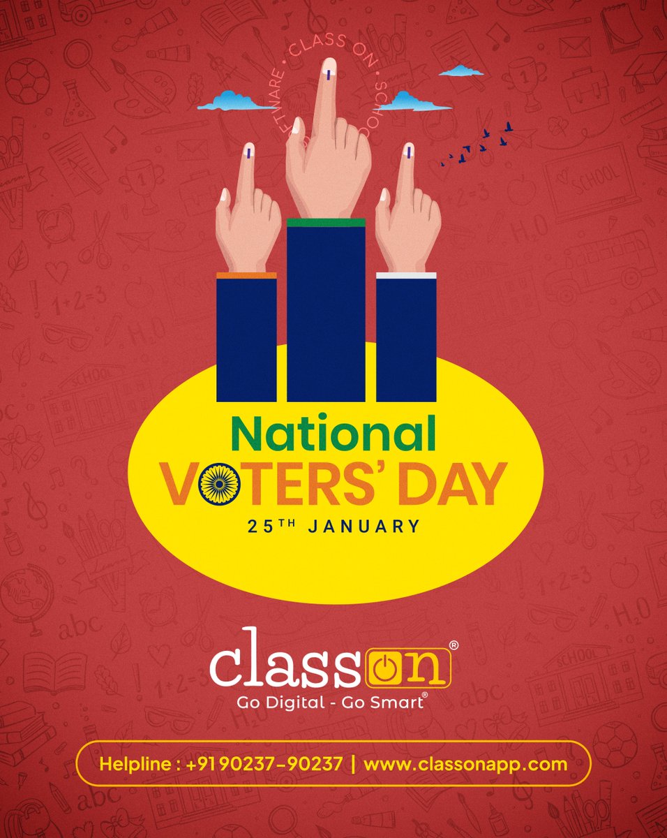 classonapp's tweet photo. Empower Your Voice: National Voters Day 🗳️

Celebrate the power of your vote and make a difference!

#NationalVotersDay #VoteForChange #DemocracyInAction #YourVoteMatters #CivicDuty #EmpoweredCitizen #schoolerp #classON https://t.co/4RsLrJ9CzV