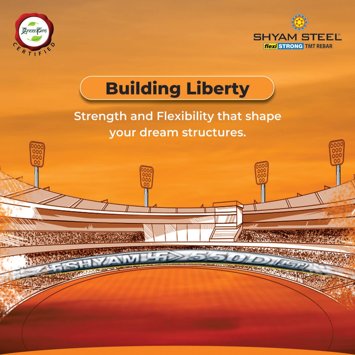 ShyamSteelIndia's tweet image. As the Indian Republic Day approaches we celebrate the strength that holds your dreams and the flexibility to shape them into reality. We build not just structures but a stronger, greater India.

#BuildingLiberty #ShyamSteel #StrengthAndFlexibility #RepublicDay
