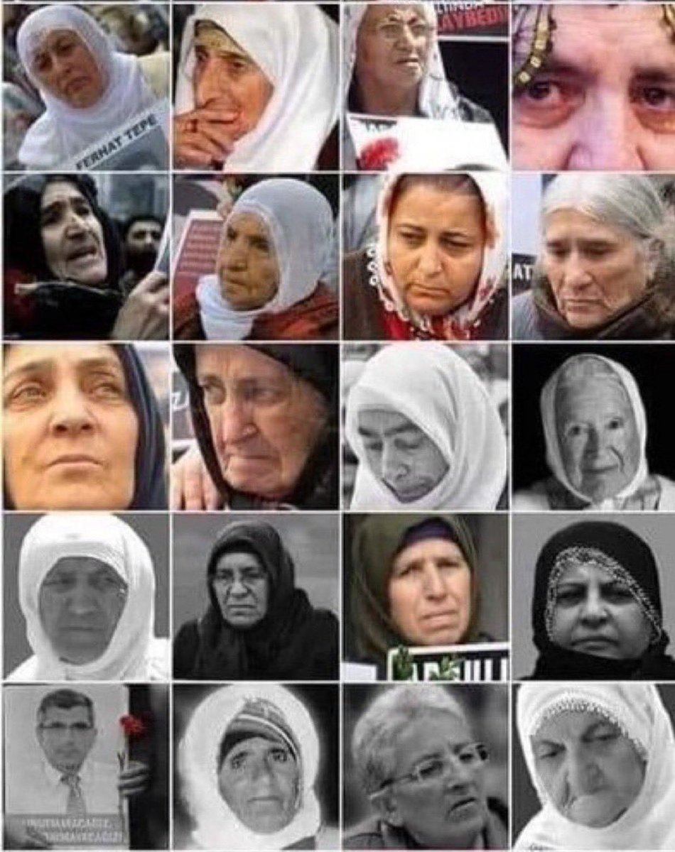 nurdogandiyorki's tweet photo. Tansu Çiller Cumartesi anneleri için “Oturur oturur giderler,” demişti.
Anneler tam 1035 haftadır aynı yerde, kayıplarını sormaya devam ediyor.

“Benim annem Cumartesi,
Her bir dilde çıkar sesi.
Elinde solmuş bir resim,
Hesap soracak öfkesi.”
#Teoman 
 #CumartesiAnneleri1035Hafta https://t.co/2o9L3xE8eq