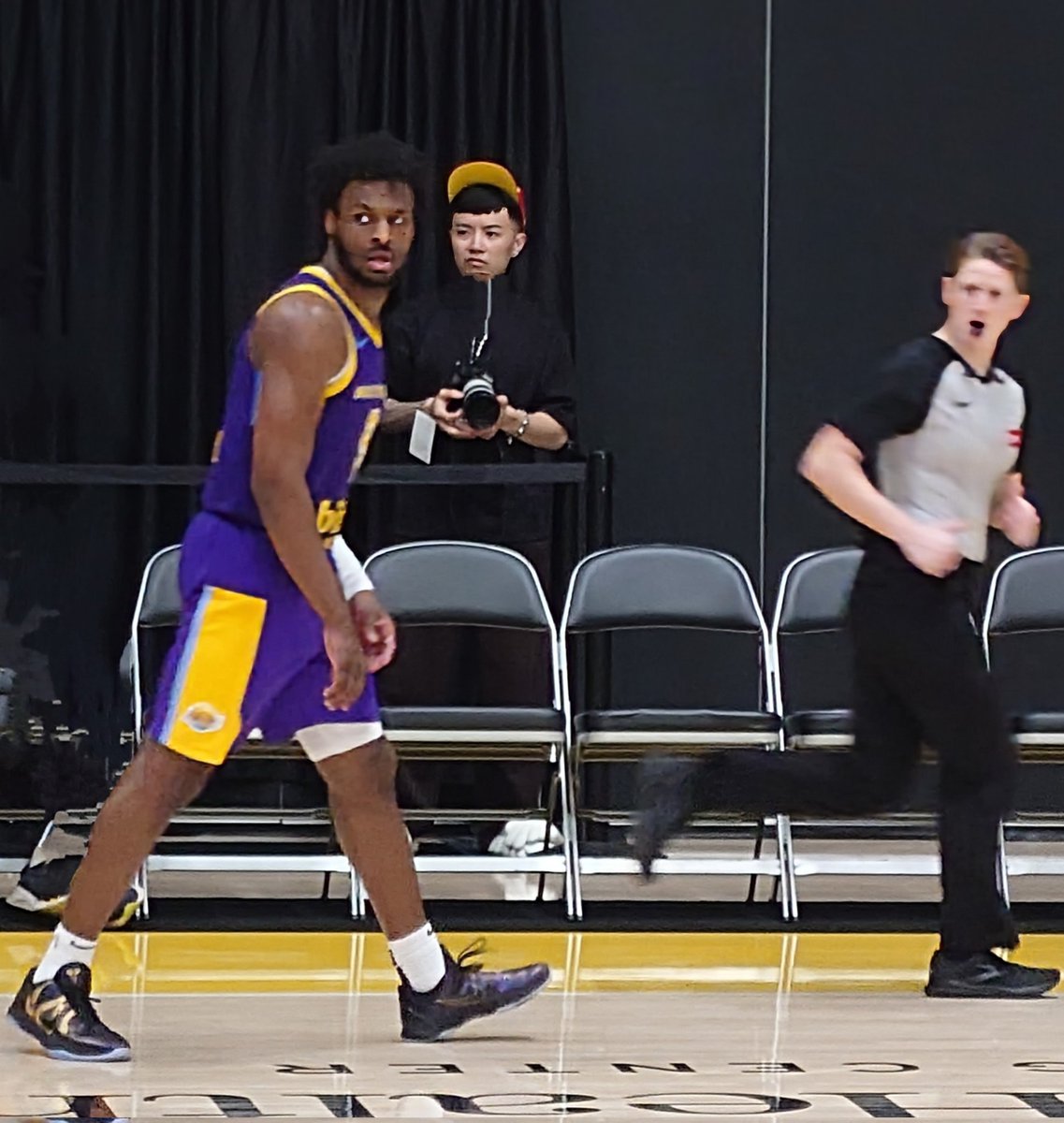 HoopDames's tweet photo. Bronny James has had a solid night tonight,with 23 points in 28 min.  @SouthBayLakers are currently leading @ripcityremix with under 6 min left in the game. https://t.co/fVoPOpv4Dx