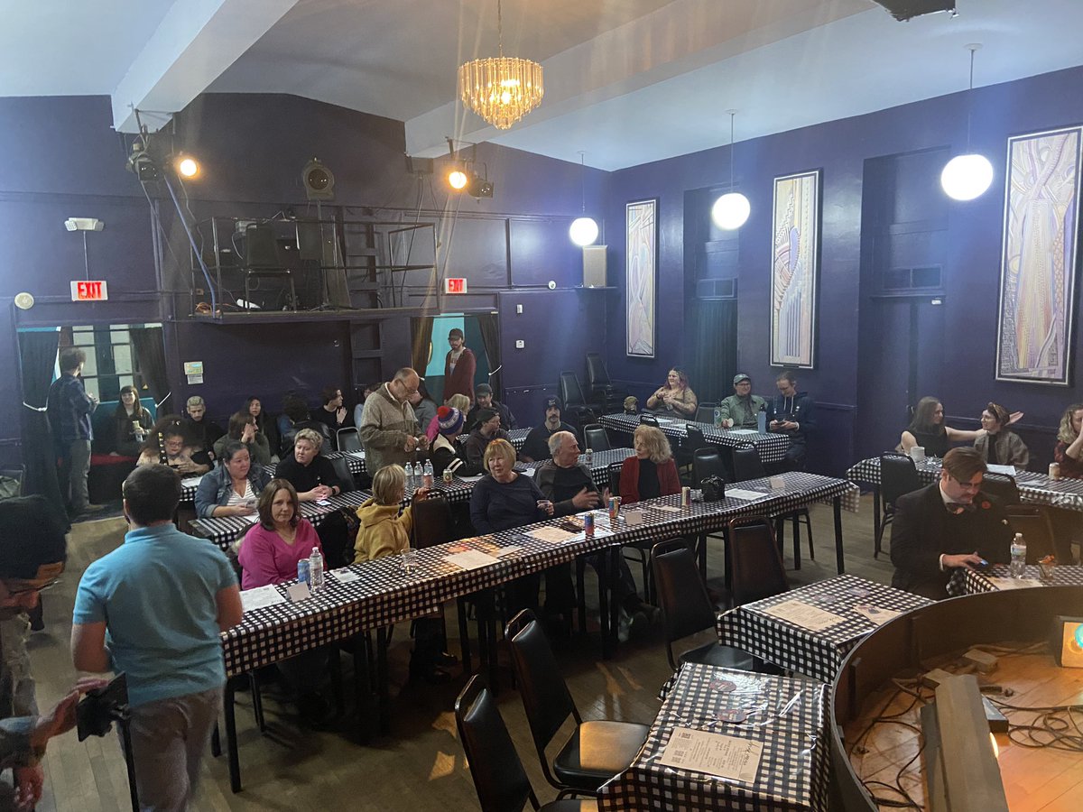 Model9Live's tweet image. Take 2- BradChad scammed the lovely people at this theater into giving him a microphone. Riverside Studio home of The Spotlight Theatre!