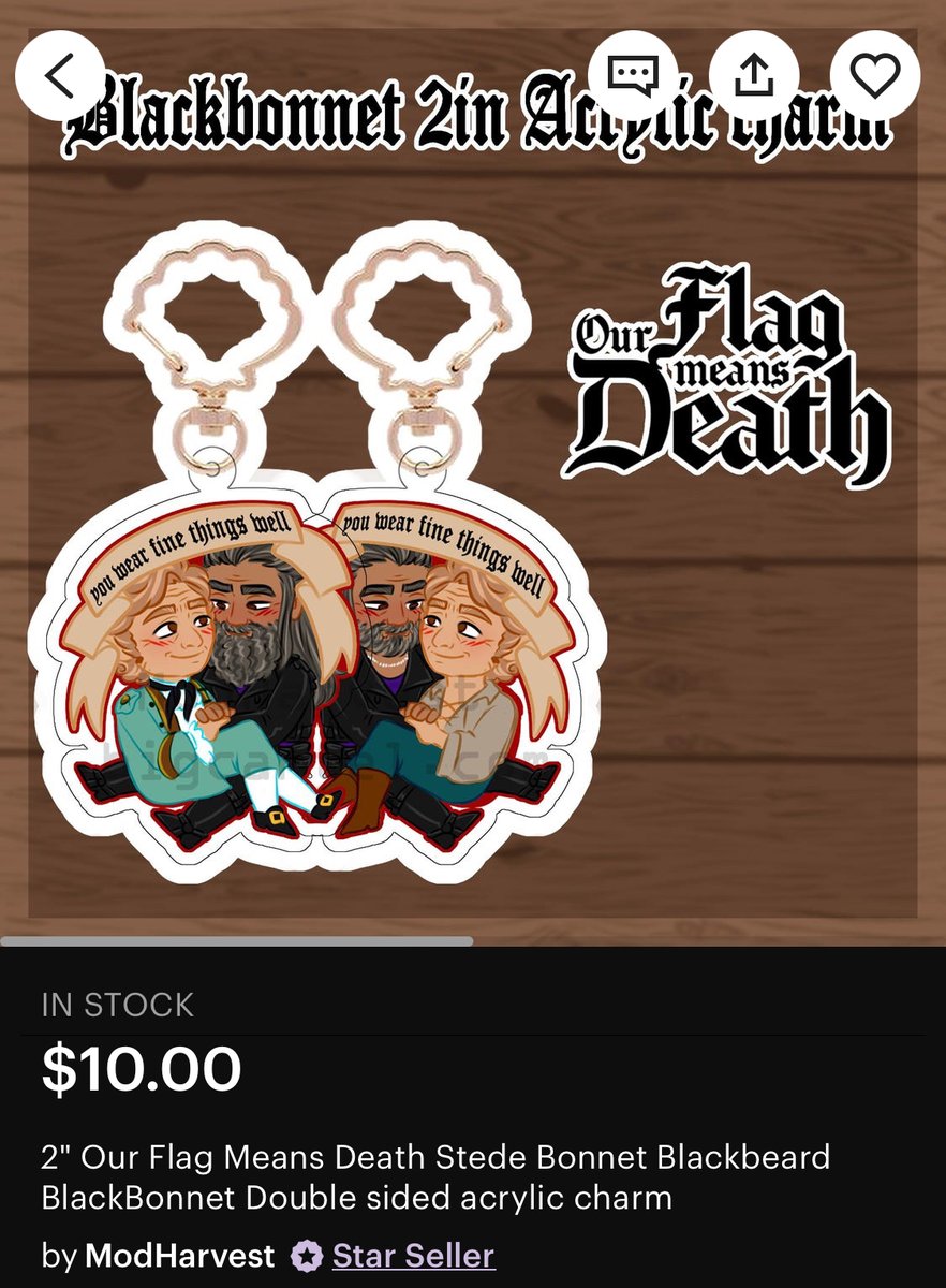 ModdedHarv's tweet photo. More new things
had these made like! i year ago during their hype and just forgot to make listings of them sobs
#goodomens #aziracrow #OurFlagMeansDeath #blackbonnet #adventuretime #FionnaAndCake #petrigrof https://t.co/D0KPtwQFSf