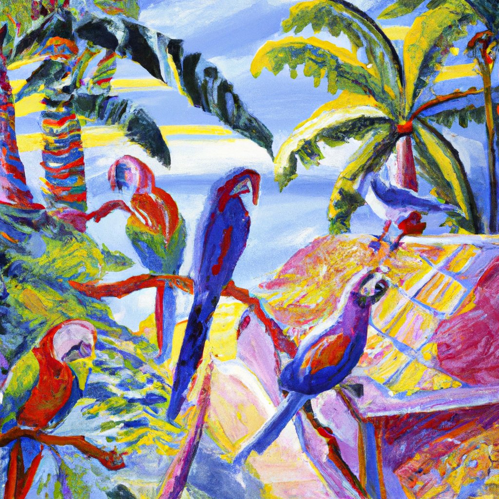 n450s's tweet photo. 🎨 Parrots at Sunset Fiesta | 25-01-2025
~ ge0rgi4d22 | (4th AOTD)
#TropicalArt #SunsetFiesta #VibrantColors #ParrotArt #CulturalCelebration #ExpressivePainting #LushLandscapes #ColorfulNature
#art #digitalart #aiart #artoftheday #aotd #n450s https://t.co/7FN7OWsp0Q