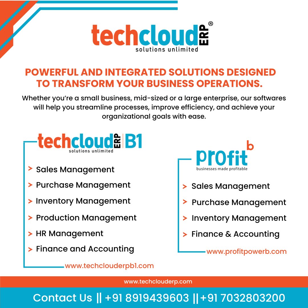TechCloudERP's tweet photo. Tech Cloud ERP introduces two new products to transform businesses.
#techclouderp #india #NewProducts #SmallBusiness #SoftwareForAllSizes #TechInnovation #xpost #viralpost #hyderabad #socialmedia #BusinessSoftware #SaaS #BusinessGrowth #InnovationInBusiness #ERPForEveryone https://t.co/6p8VZVxE59