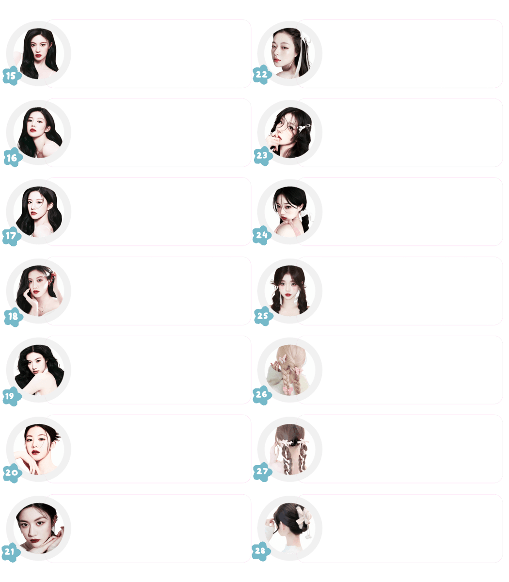 A repost would be appreciated! 

Hi, calie kembali membawa layout plain ready stock chara aktris, gg, ulzzang dan faceless dgn harga 2k/each sudah dapat 2 ava png+jpg via All e-wallet.

#zonauang #zonajajan #zonaba