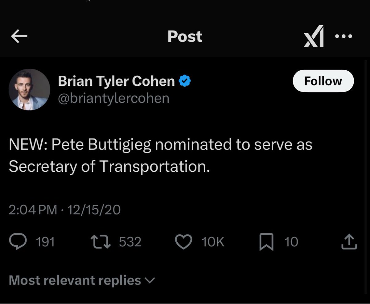 TRHLofficial's tweet photo. @briantylercohen Pete Buttigieg’s experience with transportation when asked, by his own admission, was “I’ve always liked trains” and “I proposed at an airport”. And you just sat there, gay for him. https://t.co/Osn9GSb46O