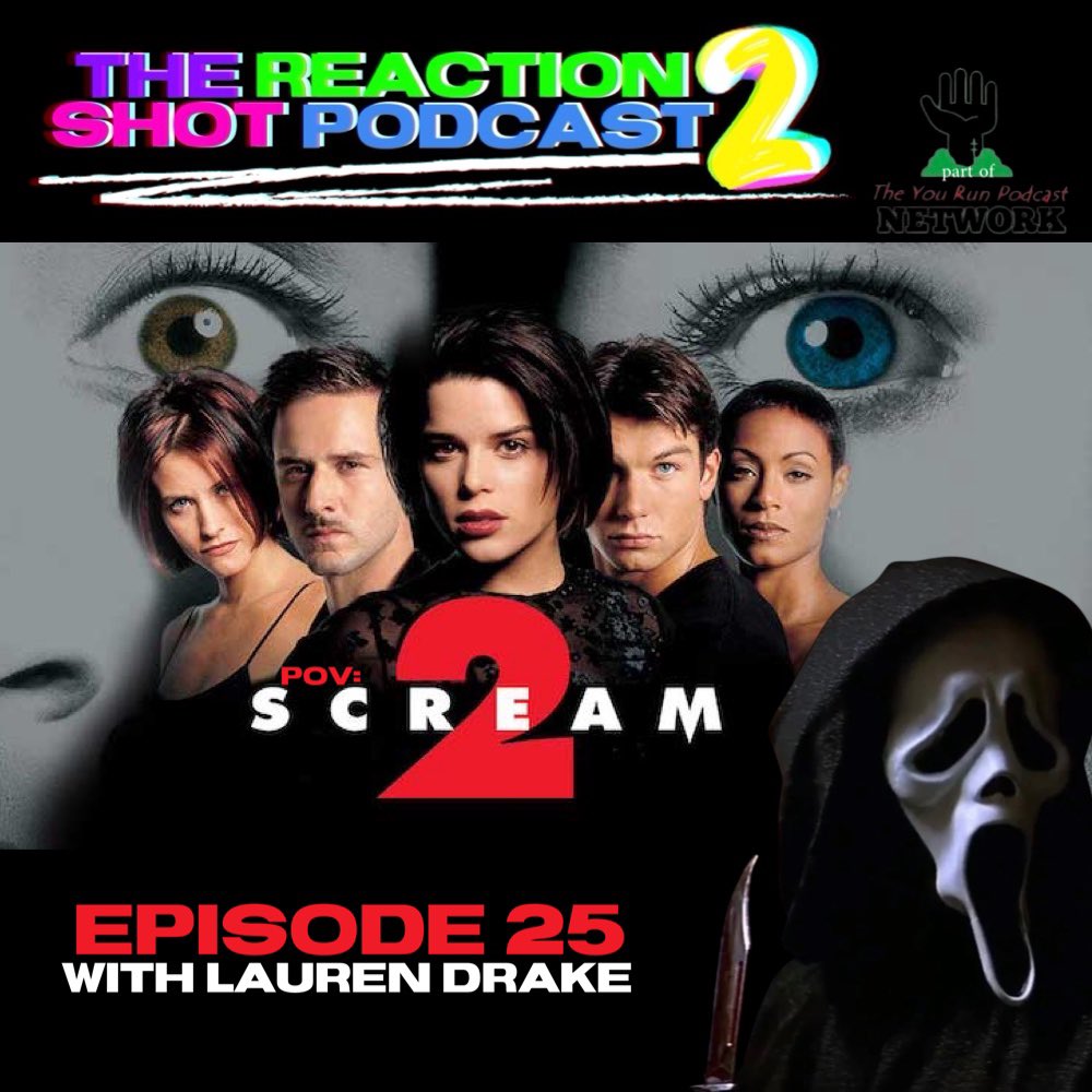 reactionshotpod's tweet photo. For the Season 2 premiere, we are headed to OMEGA BETA ZETA for a killer good time. That’s right, this episode’s focus is on ‘SCREAM 2,’ and it’s Lauren’s first time seeing the horror sequel. 🔪 LISTEN HERE: https://t.co/tWfoX5ih5F #SCREAM2 https://t.co/wX0YMLAjCw