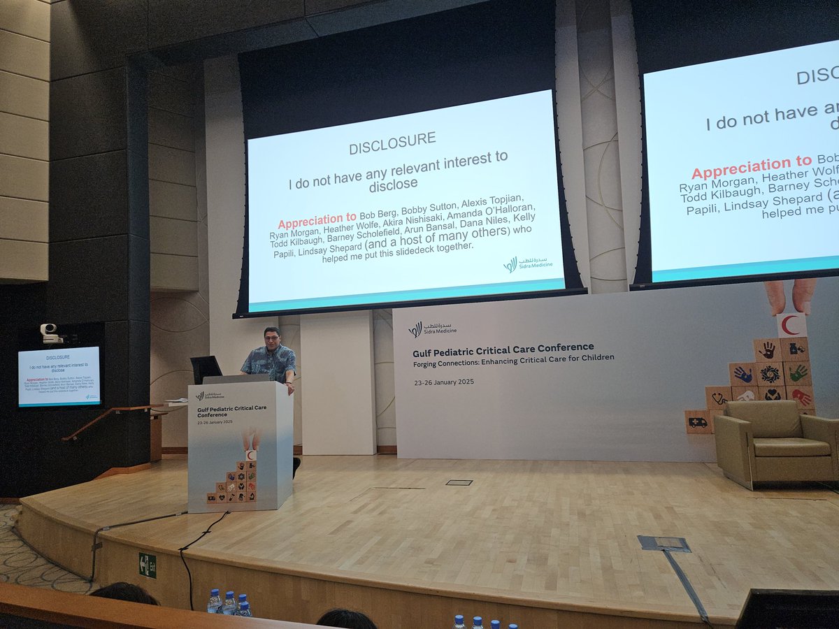 sidraishaque's tweet photo. Starting off with Dr Vinay Nadkarni's plenary on #Resuscitation
#SidraMedicine
#GPCCC
Focus on survivorship!
#PedsICU https://t.co/hCGbu1W93z
