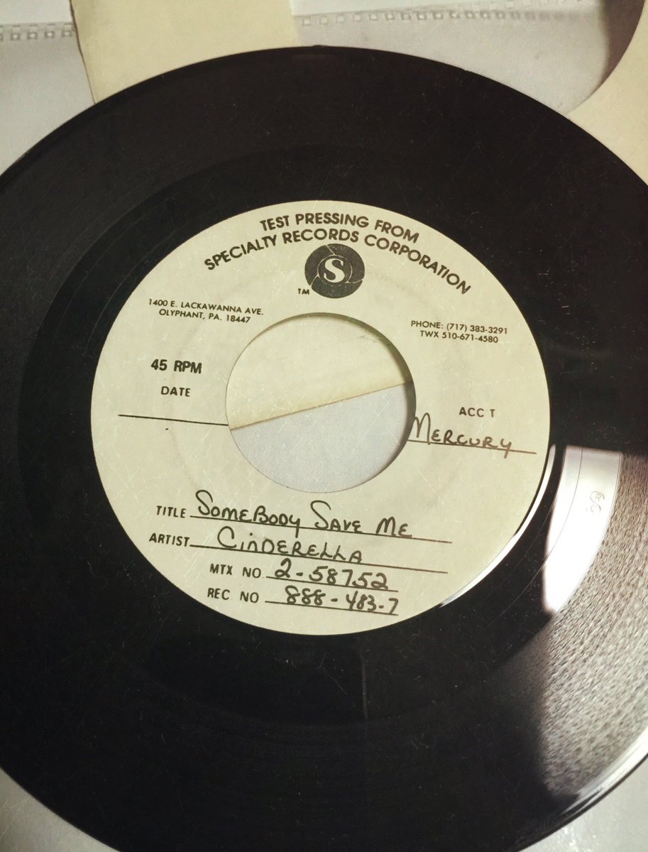 TomKeiferMusic's tweet photo. #flashbackfriday …1986 “Somebody Save Me” test pressing  45 RPM https://t.co/UFnbJKzunm