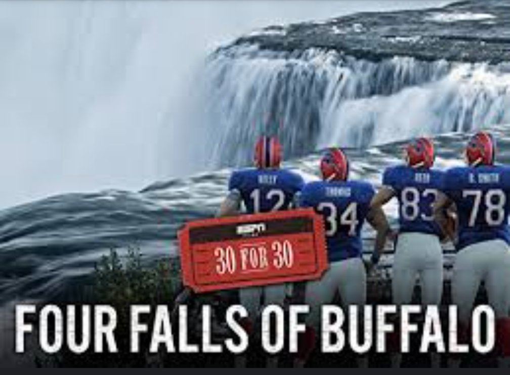 littlewillis1's tweet image. Watched the Four Falls of Buffalo 30 for 30 last night. It was wild reliving those 4 straight Super Bowl appearances. If you haven't seen it, I highly recommend watching it before their game this weekend. I'm absolutely pulling for them to make it back to the Super Bowl.