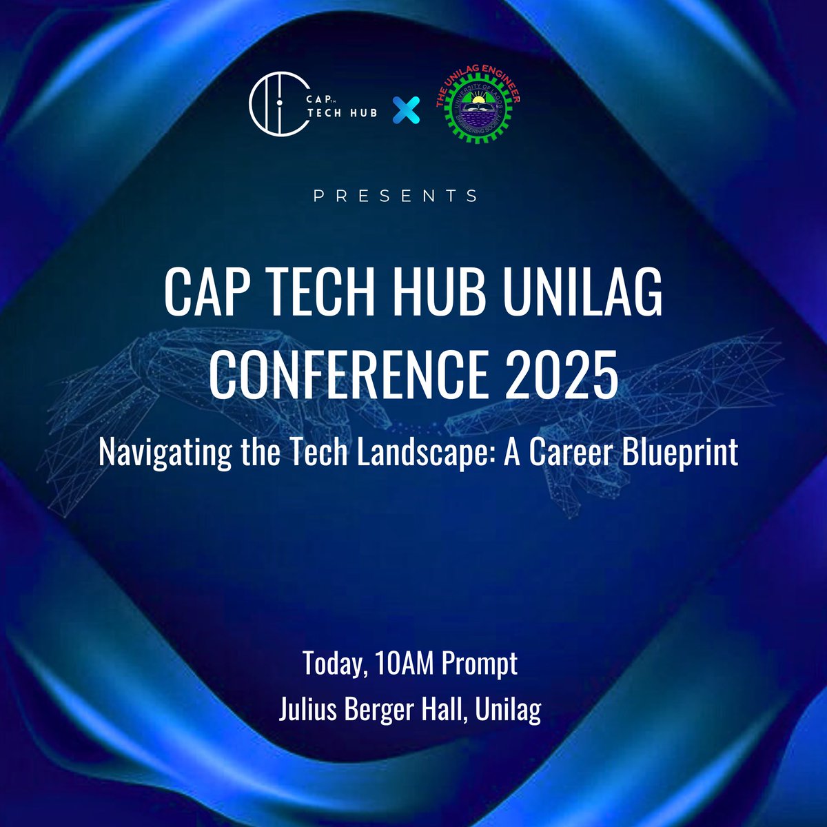 Sarafoundations's tweet image. 🎉 Happening Today!

Join us for the CAP Tech Hub Unilag Conference 2025
📍 Julius Berger Hall, Unilag. 10AM

Don’t miss this chance to connect, learn, and grow in tech. See you there!

#CAPTechHub #UnilagConference2025
Teni Money, Agbo, Hilda, Cench, Eto&apos;o, Rinu, Aitch, Dipo