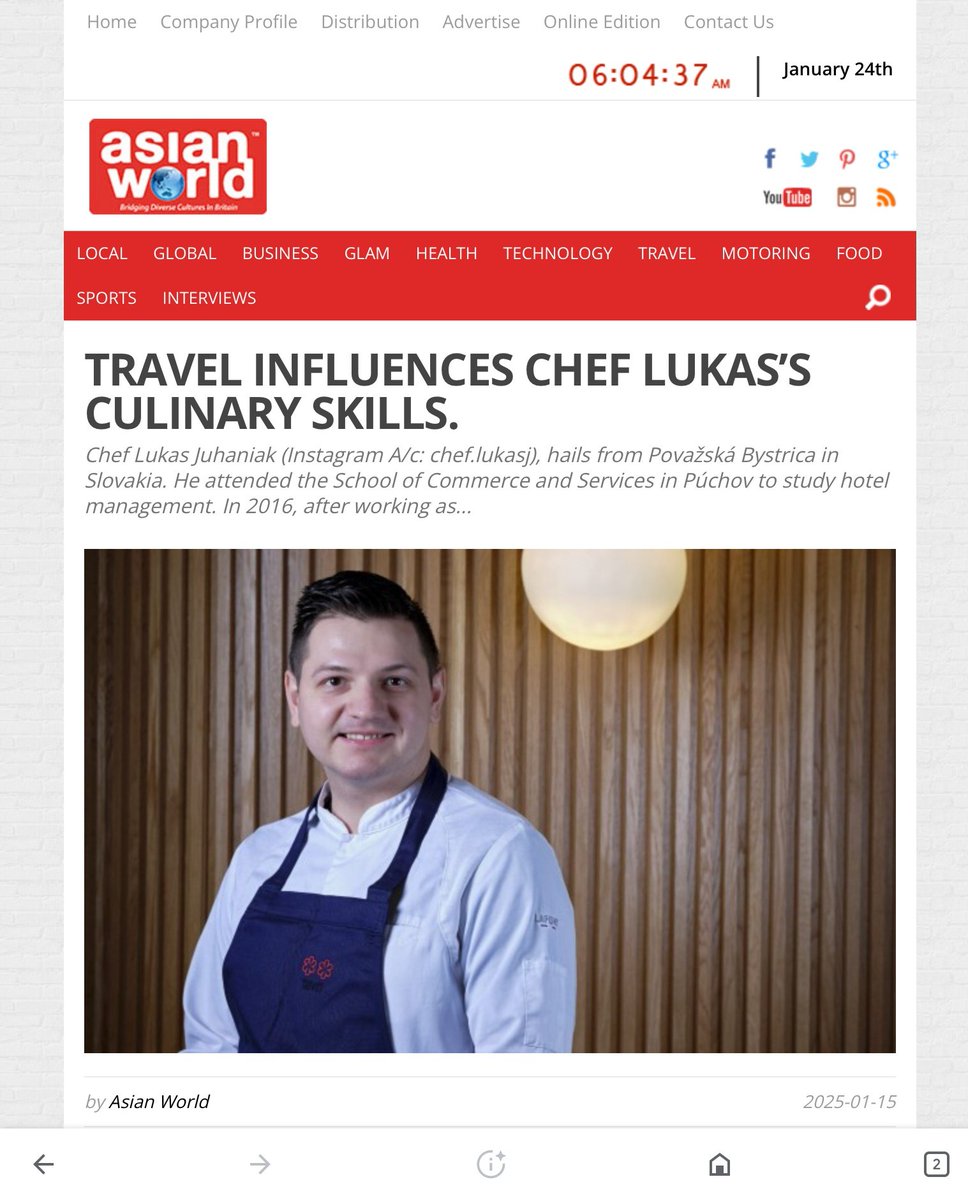 mohd_ridakhan's tweet image. My food article : An interview with Chef Lukas for @AsianWorldNews Newspaper, Birmingham UK.
#chefslife #chef #aviationauthor