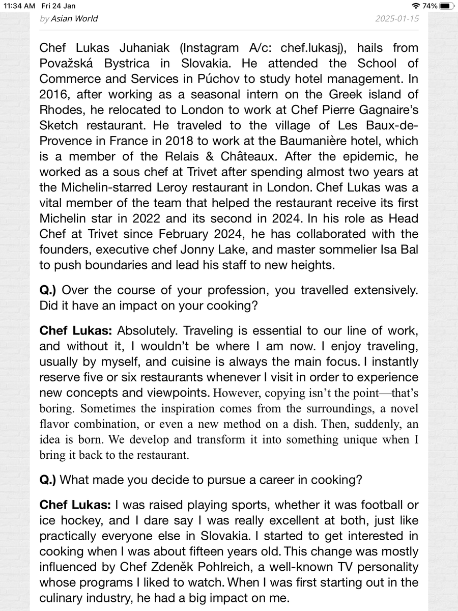 mohd_ridakhan's tweet image. My food article : An interview with Chef Lukas for @AsianWorldNews Newspaper, Birmingham UK.
#chefslife #chef #aviationauthor