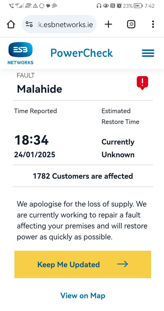 Distressed_mama's tweet photo. @ESBNetworks our power went in Portmarnock yesterday at 9am &amp; I receive a text at 11.40pm last night to say it was restored at 6.22pm. It was momentarily restored at 6.22pm for 5 mins. I note you've reset the clock on outage. To be clear, without power (&amp; heat) for  21hrs... https://t.co/WDspxEfCmp