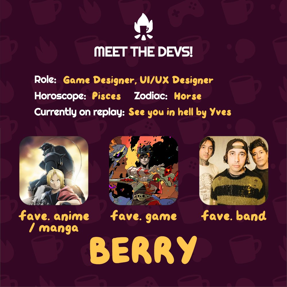 kopiforge's tweet photo. Meet Berry, our Designer! โจ
Berry handles game design and UI/UX design in SEDAP! amidst school hours.
Her life changed when she performed "Sk8er Boi" with Jay and Toi, who kidnapped her after she expressed interest in game dev. ๐๐ฝ
#meetthedevs #seagamedev #indiegamedev https://t.co/vuRoatBCfZ