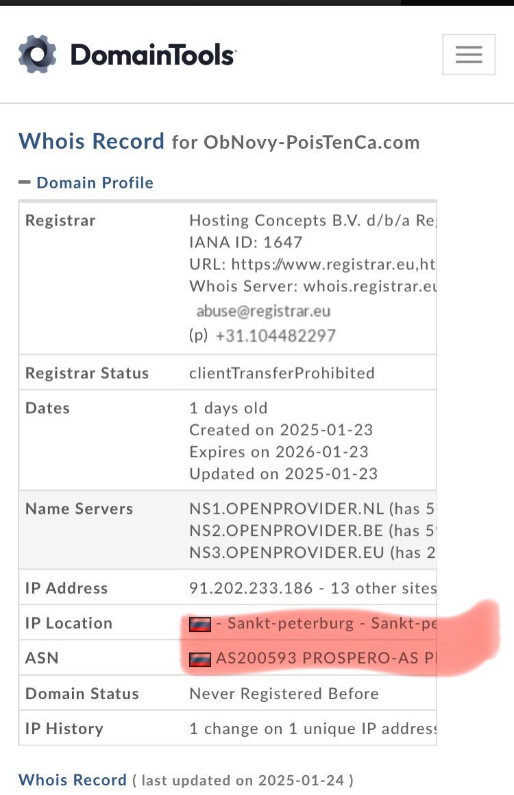 jamrich_peter's tweet photo. @Maks_NAFO_FELLA Slovak insurance Company got phishing email. Link in the email was a server created 23.1. and IP address from russia https://t.co/cBgYFMDvUs