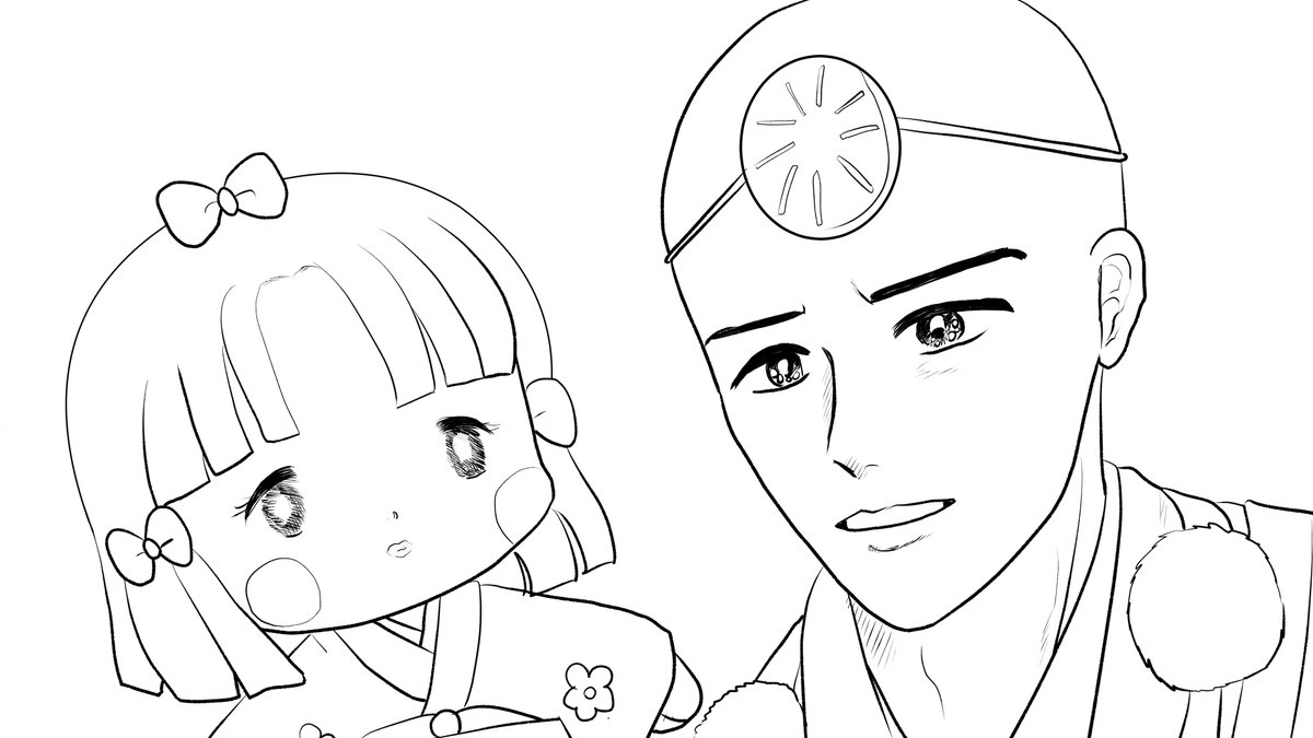 昨日描いた絵です( ゜Д゜)     
恋の魔法とおまじない738-2ラフ   
素材ちびモブ会社員文字付     
福娘童話集昔話「新説牡丹灯籠」ペン入れ  
ファンアート唯ちゃん千絵ちゃんと奇面組色分けだけ
#恋の魔法とおまじない #イラストAC #昔話 