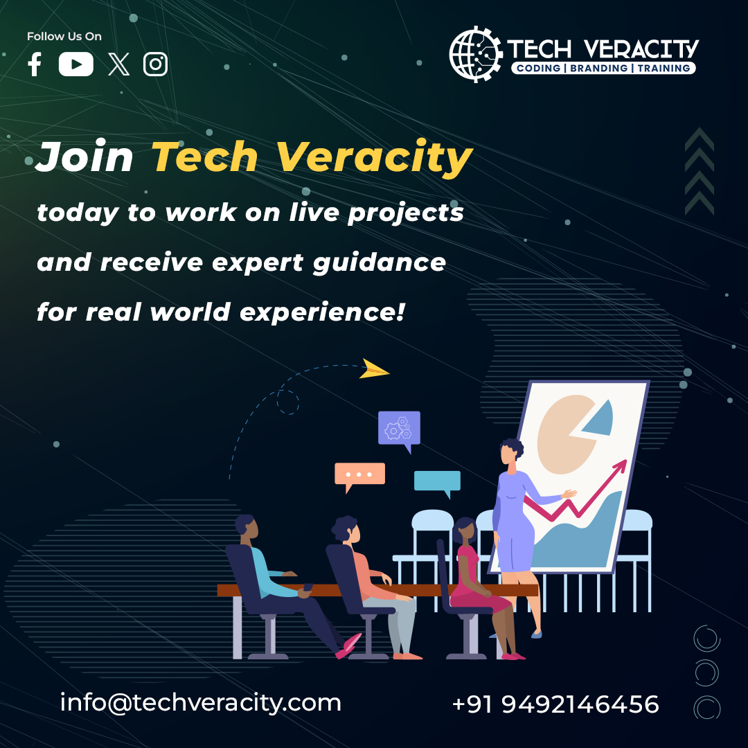 tech_veracity's tweet image. Gain real-world experience with live projects today!
.
📞Call us: 78936 57717
.
#techveracity #liveprojects #realworldexperience #expertguidance #learnbydoing #skillsdevelopment #techcareers #devops #careergoals #appdevelopment #uiux #arvr #fullstackdevelopment #kakinada