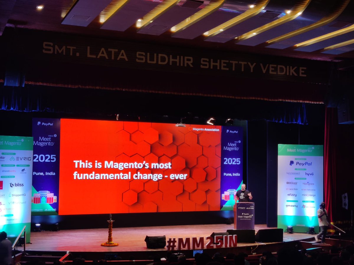 An inspiring keynote by <a href="/MagentoAssoc/">Magento Association</a> at Meet Magento India 2025 in Pune! 🚀

The vision and insights shared by the <a href="/mattLefaux/">Mathias Schreiber</a> are set to redefine the future of Magento

#Magento #MagentoAssociation #MeetMagentoIndia #eCommerce #Innovation #MM25IN