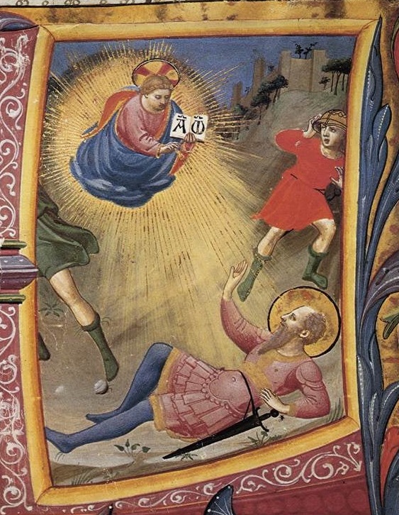 #saintdujour 

Conversion de l'Apôtre saint Paul 

Il faisait route vers Damas,
animé d'une rage meurtrière
contre les disciples du Seigneur,
quand Jésus en personne
se révéla à lui dans sa gloire.
Il le choisit pour que, rempli de l'Esprit Saint,
il annonce parmi les nations