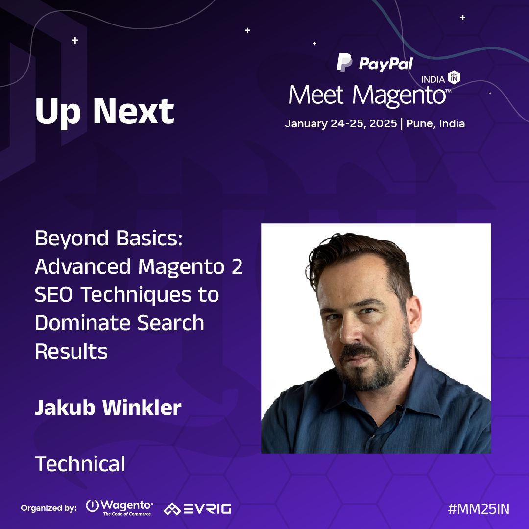 MeetMagentoIN's tweet photo. 🎤 Coming up next in Track 1 (Technical): "Beyond Basics: Advanced Magento 2 SEO Techniques to Dominate Search Results" by Jakub Winkler in the auditorium at Level 2.
#MM25IN #TechnicalTracks #EventUpdates https://t.co/bHRWUsZLev