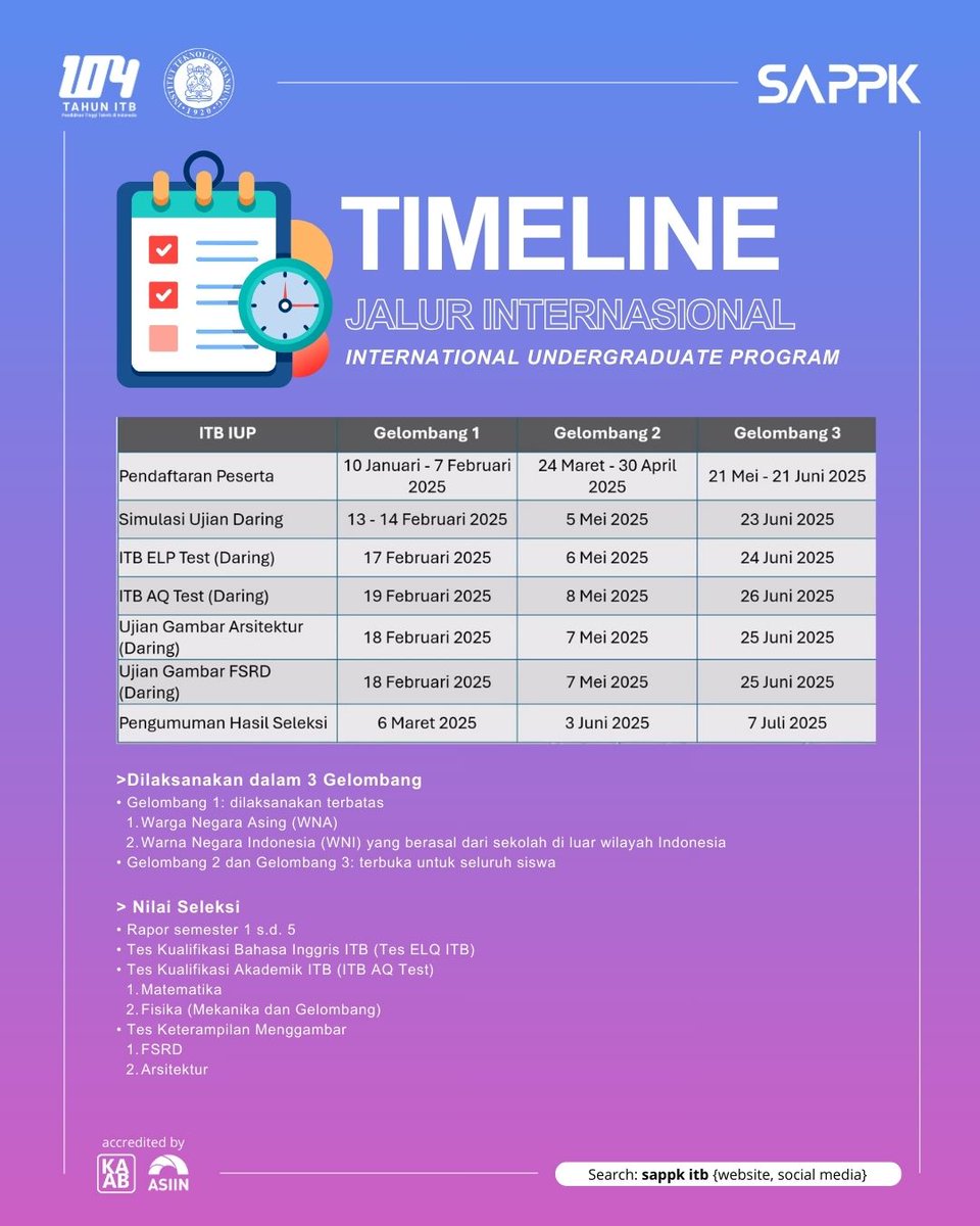 OFFICIAL_SAPPK's tweet image. JI SAPPK (Arsitektur dan PWK)  Ayo daftar dan jadilah bagian dari SAPPK ITB program Jalur Internasional Tahun 2025!  

Informasi pendaftaran: admission.itb.ac.id/info/info-pend… 

#iup #jalurinternasional #programstudi #arsitektur #pwk #sappk #itb #2025 #futuretogther #beyondboundaries