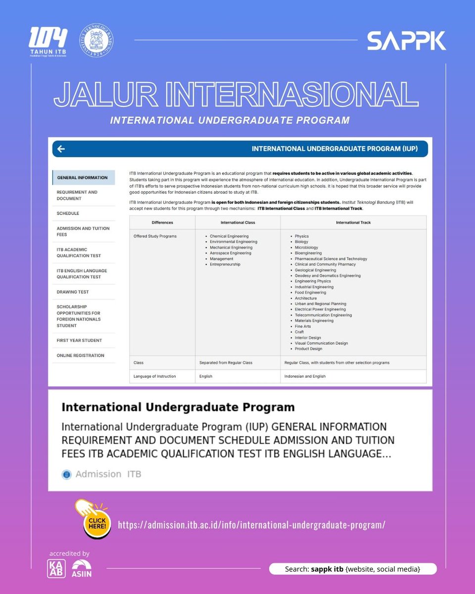 OFFICIAL_SAPPK's tweet image. JI SAPPK (Arsitektur dan PWK)  Ayo daftar dan jadilah bagian dari SAPPK ITB program Jalur Internasional Tahun 2025!  

Informasi pendaftaran: admission.itb.ac.id/info/info-pend… 

#iup #jalurinternasional #programstudi #arsitektur #pwk #sappk #itb #2025 #futuretogther #beyondboundaries