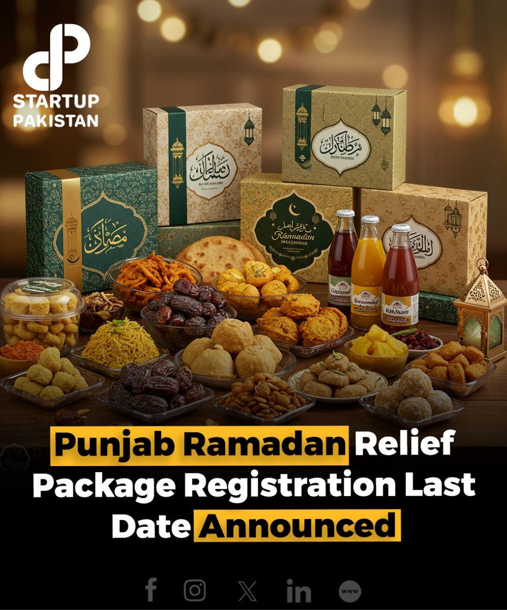 PakStartup's tweet image. Punjab Ramadan Relief Package Registration Last Date Announced 

Read More: startuppakistan.com.pk/punjab-ramadan…

#Punjab #Govt #Packages #Date