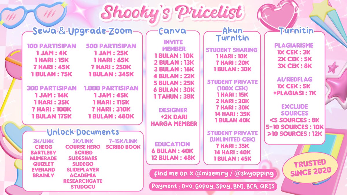 [ 1987  #ZonaUang ]

sewa dan upgrāde zōom premiūm, turnitin, canva ready ya. fast proses order ke wa ya kak wa.me/6281372716299