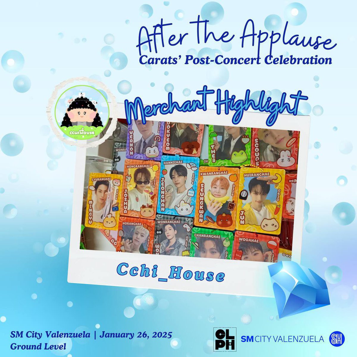 CaratLandPH's tweet photo. CARATs, ready your wallet! 🎉 Catch A bookworm's closet for  SVT miniteen madness and other merchs. Cchi House for cutesy SVT acrylic holders to house your PCs,and many more. See you there! 🔥✨

#AfterTheApplause https://t.co/nTfJUjwEFK