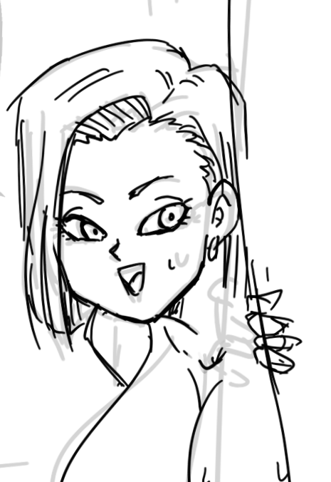 旦那に優しい顔を見せる18号 