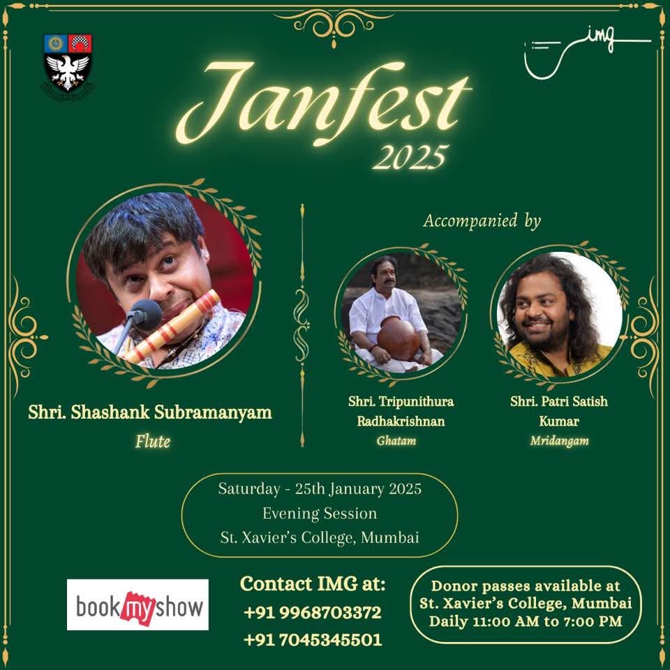 Mumbai this evening at 5:45pm - St. Xavier’s college Quadrangle 

Welcome friends

#shashankflute 
#mumbai
#indianmusicfest