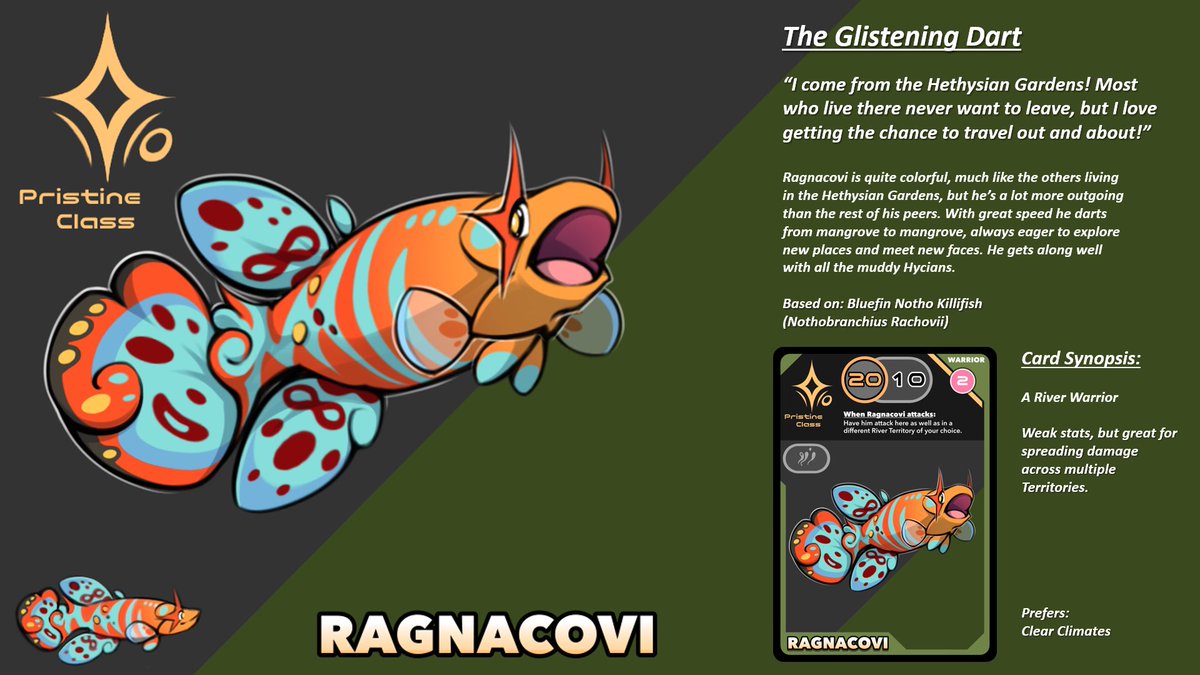 HyciaHub's tweet photo. It was tough to work on creating characters because I’ve been spending a lot of time trying to alter the actual gameplay. Hopefully I’ll have new renders of what I’m thinking for re-formatted cards

#cardgame #tabletopgames #indiegame #kickstartercampaign #marinebiology https://t.co/0X7L6J11PN