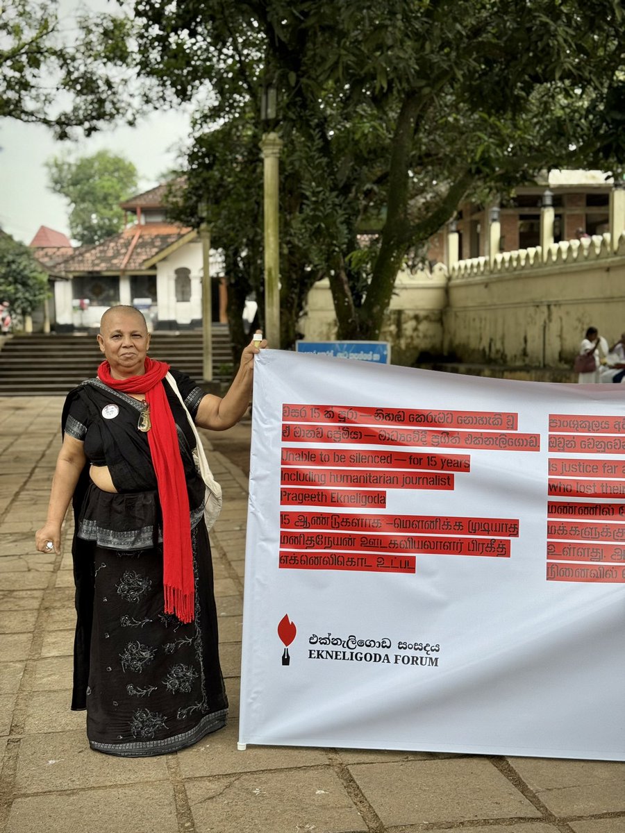 ThyagiR's tweet photo. Yesterday marked 15 years since cartoonist and journalist Prageeth Eknaligoda was forcibly disappeared just days ahead of Mahinda’s second bid for Presidency in 2010. Prageeth’s wife @SP_Ekneligoda has been one of the most courageous and determined advocates of Sri Lanka’s many… https://t.co/bEGbaT1oRy
