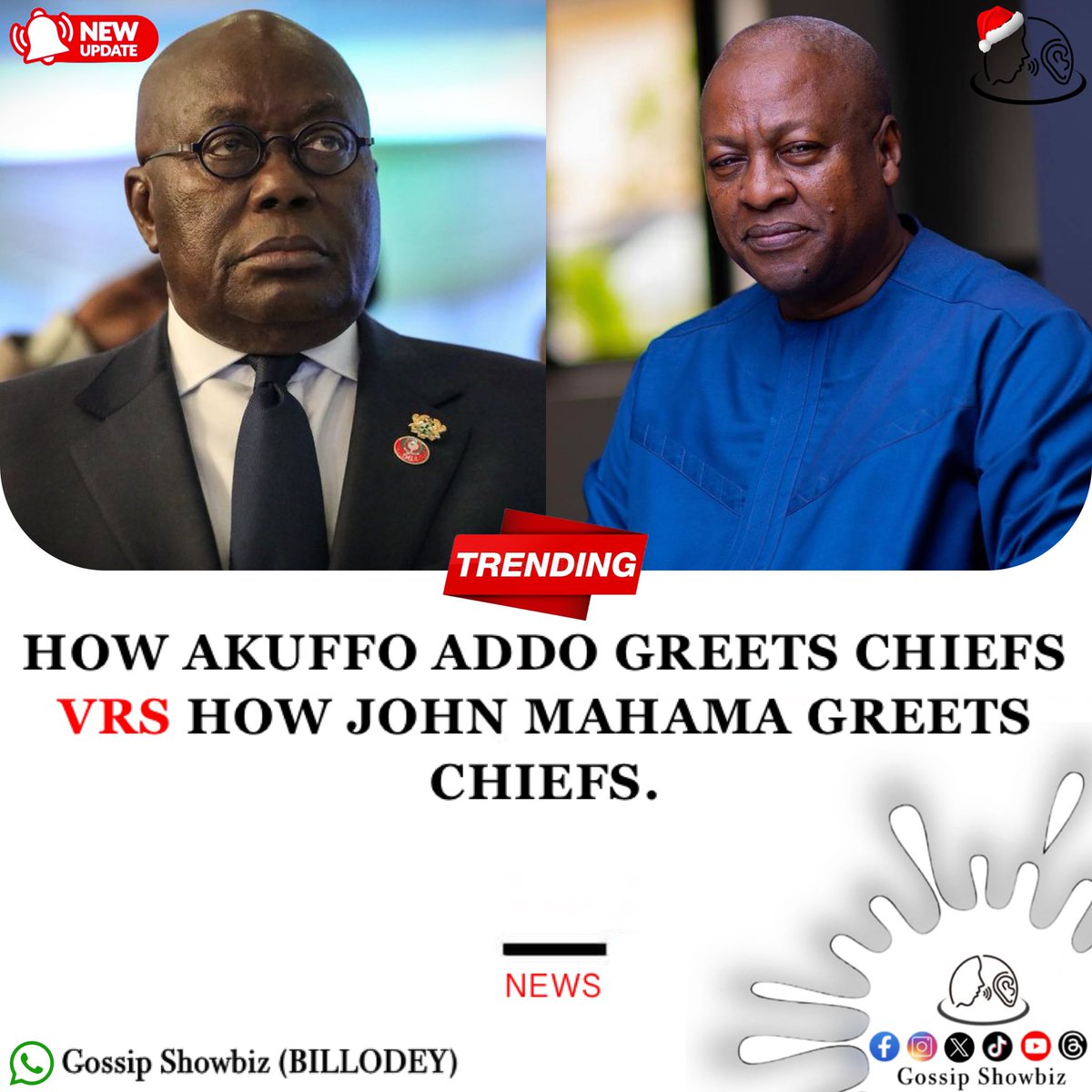 GossipShowbiz's tweet image. How Akuffo Addo greets chiefs vrs how John Mahama greets chiefs.

___
Ablakwa Paradise Rolls Royce Atta Poku Smoke Essien SALL #HappyBirthdayKalyJay #RoseOwusuKonadu #emmanuelankrah muntaka mubarak ablekuma north Interior Minister kobla jnr Atta Poku togbe afede xiv Shatta Wale