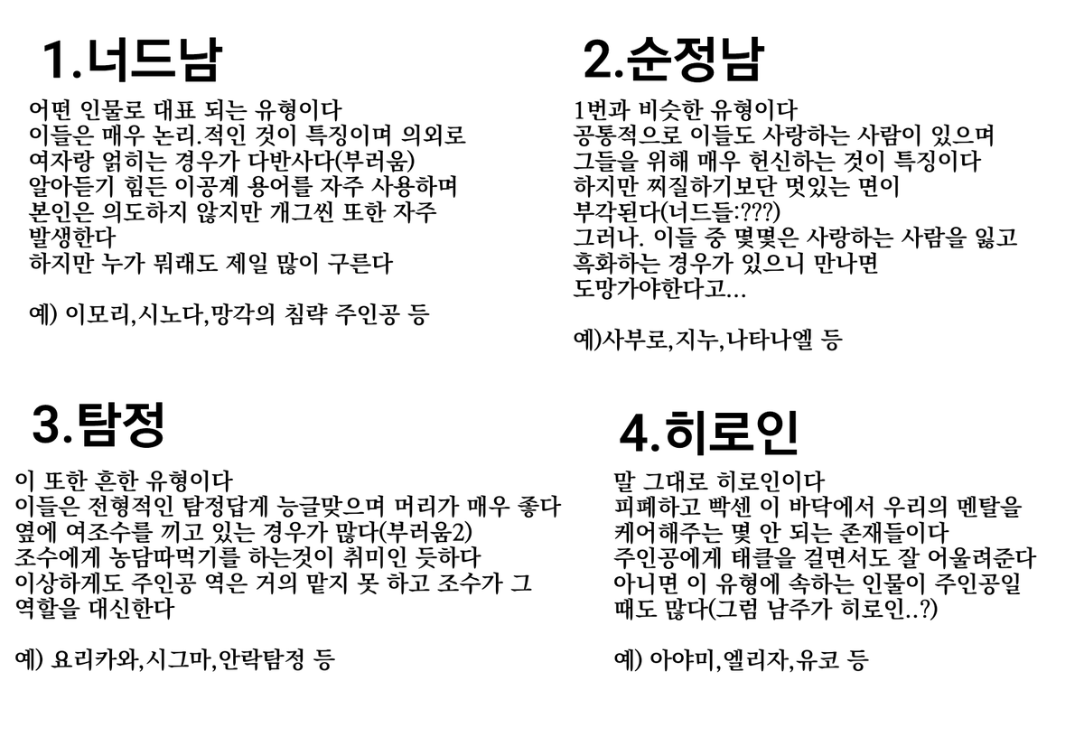 4B_AlL's tweet photo. 고바야시 야스미 작품 속 인물 유형을 알아���자..
(저의 겁나 주관적인 견해이며 반박 시 님들 말이 무조건 옳습니다) https://t.co/5n9JsSb5JY