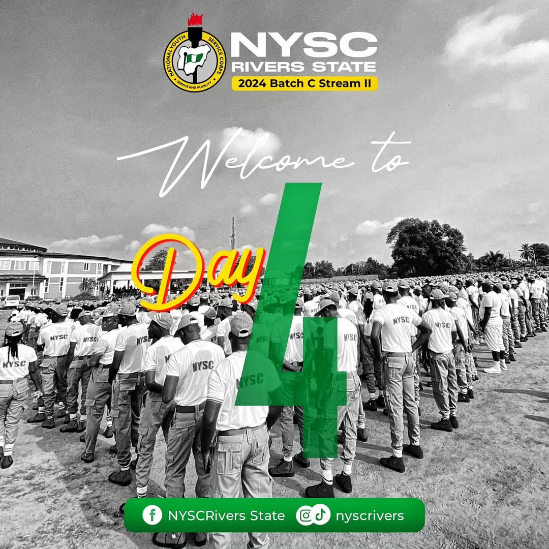 nysc360's tweet photo. Welcome to Day 4 in Camp!
#NYSCRIVERS #corper #riverscorper #batchCstreamII https://t.co/oOgdDJiYtg