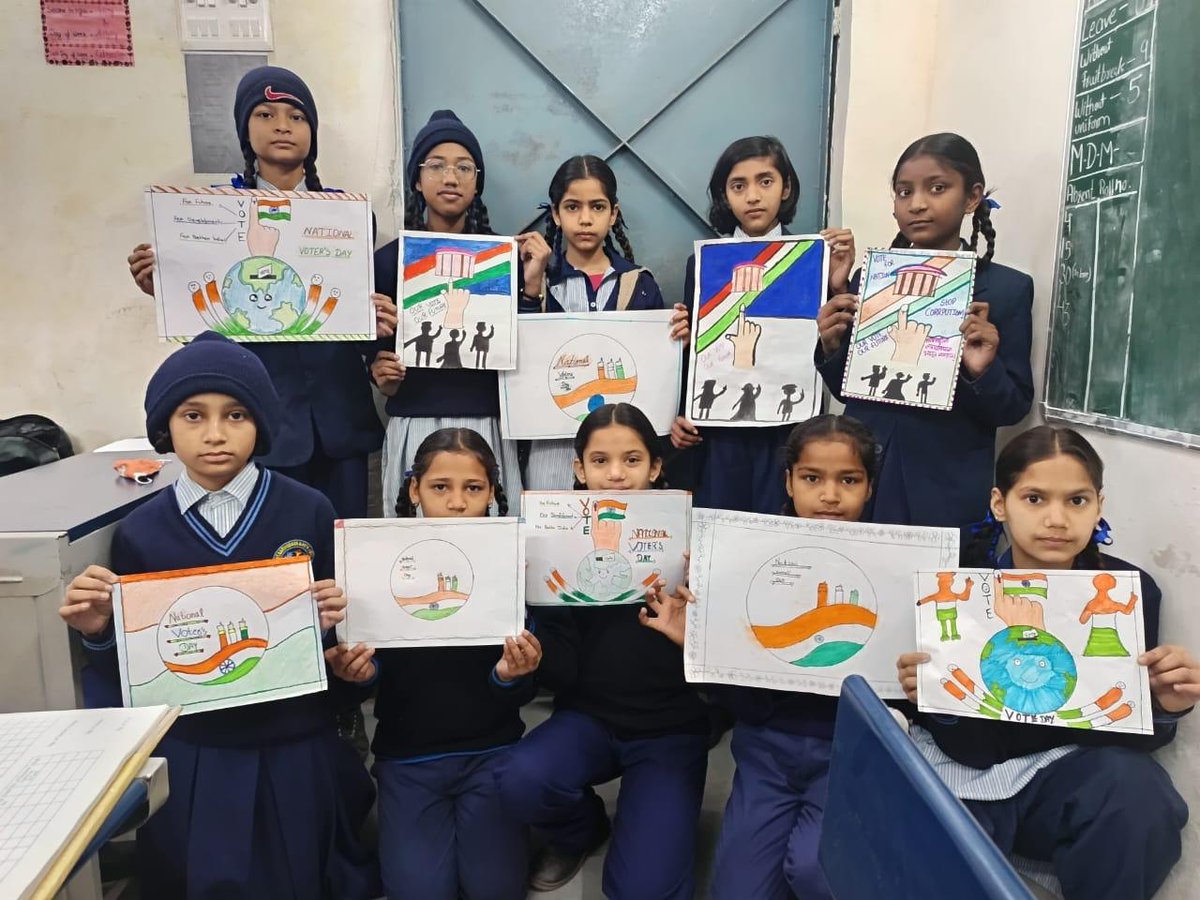 GSKVSRP's tweet photo. #NVD2025
GSKV Shiv Ram Park Celebrates National Voters' Day 2025!
 With a range of engaging activities:
Slogan Writing ,
Essay Writing,
Quiz Contest
These events aimed to spread awareness about the importance of voting and encourage responsible citizenship.
#nationalvotersday2025 https://t.co/eOmGAfFOvd